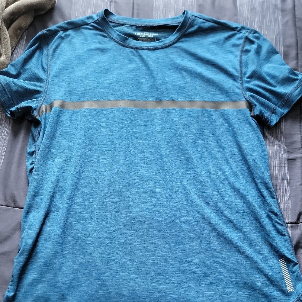 American Eagle Outfitters Blue Shirt with Gray Accent